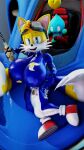  3d_(artwork) absurd_res alcohol beverage big_breasts blender_(software) breasts car champagne chao_(sonic) clothing digital_media_(artwork) eyewear female female_focus footwear goggles hi_res huge_breasts jumpsuit latex miles_prower palisal racing rubber sega shoes sonic_the_hedgehog_(series) tails_(disambiguation) thick_thighs vehicle 