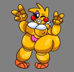  animatronic anthro avian bib big_breasts big_butt bird breasts butt chicken crazyassfox22 curvy_figure female five_nights_at_freddy&#039;s five_nights_at_freddy&#039;s_2 galliform gallus_(genus) hyper looking_at_viewer machine one_eye_closed peace_(disambiguation) phasianid robot scottgames sharp_teeth sign solo solo_focus teeth thick_thighs toy_chica_(fnaf) video_games voluptuous wink winking_at_viewer 