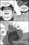  anthro black_border border comic dialogue duo eeveelution empty_eyes english_text facial_hair female food hand_in_pants hi_res human humor imminent_rape konosuba:_god&#039;s_blessing_on_this_wonderful_world! lopunny male mammal meat monochrome nintendo overweight overweight_male pok&eacute;mon pok&eacute;mon_(species) profanity sausage screaming text unknown_artist vaporeon video_games 
