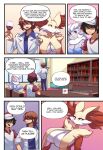  alcohol anthro beverage black_hair blue_clothing blue_dress brown_hair cinccino clothing coat comic container cup delphox detailed_background dress drinking_glass female fur glass glass_container glass_cup group hair hi_res human inner_ear_fluff inside lab_coat lucyfercomic male mammal nintendo pok&eacute;mon pok&eacute;mon_(species) pok&eacute;mon_trainer red_body red_eyes red_fur serious_face tan_body tan_fur topwear tuft video_games white_body white_fur 