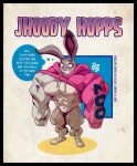  abs anthro big_muscles black_border border breasts clothing disney english_text exposed_breasts female gettar82 hi_res huge_muscles ineffective_clothing judy_hopps lagomorph leporid mammal muscular muscular_female nipples rabbit solo text zootopia 
