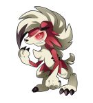  2017 3_fingers 3_toes alpha_channel ambiguous_gender anthro barefoot black_claws black_nose canid canine cheek_tuft chest_tuft claws facial_tuft fangs feet fingers fur glowing glowing_eyes hair looking_at_viewer lycanroc mammal mane midnight_lycanroc multicolored_body multicolored_fur multicolored_hair nintendo paradox-fox pok&eacute;mon pok&eacute;mon_(species) red_body red_eyes red_fur sharp_teeth smile solo teeth toes tuft two_tone_body two_tone_fur two_tone_hair video_games white_body white_fur 