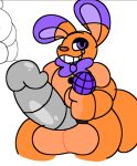  animatronic anthro balls big_balls big_butt bow_tie butt button_(disambiguation) crazyassfox22 curvy_figure dandy_bunny_(crazyassfox22) fan_character five_nights_at_freddy&#039;s floppy_ears fnaf_oc fur genitals grin huge_butt hyper hyper_butt hyper_genitalia lagomorph living_machine looking_at_viewer machine male mammal microphone orange_body orange_fur penis purple_ears purple_eyes robot scottgames smile solo tagme video_games voluptuous 