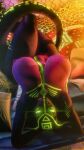  2019 3d_(artwork) anthro areola artist_name bed big_areola big_breasts black_body black_scales breasts cobra curvy_figure detailed_background digital_media_(artwork) doctorpurple2000 female forked_tongue furniture glowing glowing_eyes green_body green_eyes green_scales hands_behind_head hi_res inside long_tail looking_at_viewer lying markings multicolored_body multicolored_scales nipples non-mammal_breasts nude on_back pink_body pink_scales qhala ratherdevious reptile scales scalie smile snake snake_hood solo source_filmmaker thick_thighs tongue tongue_out voluptuous wide_hips 