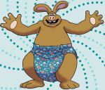  aardman_animations anthro brown_body brown_fur clean_diaper diaper diaper_only fur lagomorph lundo male male/male mammal solo wallace_(wallace_and_gromit) wallace_and_gromit were werelagomorph wererabbit 