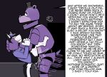  anal animatronic anthro canid canine duo english_text erection five_nights_at_freddy&#039;s genitals hi_res humor machine male male/male male_penetrated male_penetrating male_penetrating_male mammal mr._hippo_(fnaf) nanothehedgehog penetration penis purple_body robot scottgames sex text tl;dr video_games 