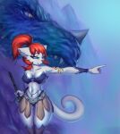  anthro armor dragon female furry hi_res melee_weapon prisma6 solo sword tail weapon 