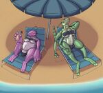  animal_humanoid antennae_(anatomy) anthro areola arthropod arthropod_humanoid autotitfuck balls beach beach_chair belly between_breasts beverage big_areola big_arms big_balls big_breasts big_bulge big_penis breast_play breasts bulge chubby_gynomorph clothing digitigrade duo flaccid genitals glass green_body green_eyes gris_swimsuit gynomorph hi_res huge_penis humanoid hyper hyper_genitalia hyper_penis ice_cube impishhyena insect insect_humanoid intersex long_penis long_tail mantis mantis_humanoid masturbation navel nipple_slip one-piece_swimsuit penis pink_body pink_eyes public public_exposure relaxing sand seaside shaded slightly_chubby smug_expression stick_bug_(impishhyena) swimwear thicc_bug_(impishhyena) thick_tail thick_thighs umbrella wardrobe_malfunction wide_hips 