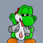  1:1 anthro balls bedroom_eyes blush bodily_fluids cum digital_drawing_(artwork) digital_media_(artwork) dinosaur disembodied_hand ejaculation erection genital_fluids genitals green_yoshi hands-free hi_res leaking_cum leaking_precum male mario_bros muffinlewds narrowed_eyes nintendo nipple_fetish nipple_pinch nipple_play nipples nude open_mouth penis pinch precum reptile scalie seductive simple_background smile solo solo_focus tail_motion tailwag tongue tongue_out video_games yoshi 