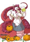  2016 alpha_channel anthro areola big_breasts breasts bucky_o&#039;hare_(series) clothed clothing domestic_cat erect_nipples felid feline felis female food fruit green_eyes hair halloween hi_res holidays jenny_(bucky_o&#039;hare) legless long_hair long_tail mammal nipples partially_clothed plant pumpkin reptile scalie simple_background smile snake solo transparent_background yawg 