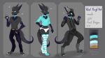  absurd_res anthro armor belt black_bottomwear black_clothing black_pants blue_clothing blue_collar blue_eyes blue_hoodie blue_tongue blue_topwear blush blush_lines boots bottomwear bracers bulge claws clothed clothing collar collar_tag combat_boots combat_gear cropped_hoodie digital_media_(artwork) dragon ear_piercing english_text eyebrows eyes_closed facial_markings feet fighting_pose footwear fur furred_dragon girly grey_background grey_body grey_eyebrows grey_fur head_markings head_tuft helensan hi_res holster hoodie inner_ear_fluff legwear male markings model_sheet mottled mottled_body mottled_fur navel neck_tuft palette panties pants pattern_clothing pattern_legwear pawpads paws piebald piebald_body piebald_fur piercing pose protogen_visor purple_body purple_fur signature simple_background smile solo sparkles striped_clothing striped_legwear stripes text thigh_highs tongue tongue_out topwear tuft underwear vial_furglitch walking white_panties 