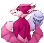  alpha_channel anthro canid canine female fox hi_res linilim mammal pink_body puurply smile solo succubus tail_mouth unusual_anatomy unusual_tail wings 