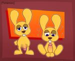  balls digital_media_(artwork) erection feral fur genitals hi_res lagomorph leporid looking_at_viewer male mammal mips nintendo nude penis rabbit shaded simple_background solo super_mario_64_(game) text tunemon video_games 