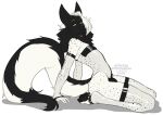  2022 4_toes 5_fingers alpha_channel anthro black_hair canid canine clothed clothing digital_media_(artwork) feet fingers hair kittydee kneeling male mammal simple_background solo toes transparent_background 