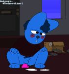  2022 2d_animation anal anal_penetration animated animated_png anthro anthro_penetrated balls bedlovers blue_body blue_fur blush bodily_fluids bottomless bouncing_penis clenched_teeth clothed clothing crouching cum cum_on_ground cum_while_penetrated cumshot digital_media_(artwork) dildo dildo_in_ass dildo_insertion dildo_sitting ejaculation fur genital_fluids genitals hands-free hands_on_knees humanoid_genitalia humanoid_penis lagomorph leporid male mammal masturbation orgasm partially_clothed penetration penis pubes rabbit riding_toy sex_toy sex_toy_in_ass sex_toy_insertion short_playtime solo sweater teeth topwear toying_self 
