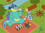  feraligatr fish forest hi_res legendary_pok&eacute;mon mandaryn marine mew nintendo picnic plant pok&eacute;mon pok&eacute;mon_(species) shiny_pok&eacute;mon syngie_(artist) tree video_games 