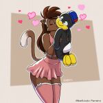  &lt;3 anthro avian bird clothing deborah_bispo domestic_cat duo felid feline felis female kissing male mammal penguin wendel_fragoso 