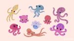  animal animal_focus artist_name blue-ringed_octopus blue_eyes closed_eyes commentary_request horizontal_pupils looking_at_viewer no_humans octopus orange_eyes original pikaole purple_eyes simple_background spots tan_background tentacles yellow_eyes 