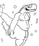  anthro bubble butt butt_grab cetacean fart genitals hand_on_butt humanoid_genitalia humanoid_penis male mammal marine moobs nude penis physeteroid smile solo sperm_whale teeth teeth_visible toothed_whale underwater water 