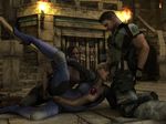  2girls 3d chris_redfield fellatio jill_valentine resident_evil resident_evil_5 sex sheva_alomar threesome trio vaginal_insertion vibrator 