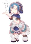  1boy artist_request blue_hair child commentary highres made_in_abyss maid maid_headdress male_focus maruruk music open_mouth otoko_no_ko short_hair singing smile solo 