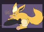  animal_genitalia animal_penis anus balls big_balls big_penis black_penis bodily_fluids butt canine_penis conditional_dnp countershade_torso countershading crossed_arms dialogue draco_(artist) duo eeveelution feral flareon genital_fluids genitals hi_res huge_balls huge_penis hybrid hyper hyper_genitalia hyper_penis jolteon knot looking_at_viewer lying male nintendo pawpads paws penis perineum pok&eacute;mon pok&eacute;mon_(species) precum presenting presenting_hindquarters spread_legs spreading tail_motion tailwag video_games 