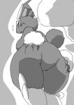  anthro big_butt breasts butt fdokkaku female hi_res holding_butt lopunny low-angle_view nintendo pok&eacute;mon pok&eacute;mon_(species) solo thick_thighs video_games 