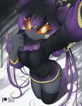  black_body breasts clothed clothing female hair hi_res humanoid legendary_pok&eacute;mon marshadow nintendo not_furry pok&eacute;mon pok&eacute;mon_(species) pok&eacute;mon_humanoid pok&eacute;morph purple_hair rilex_lenov video_games 