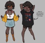  2022 anthro blush boots bottomwear clothing digital_media_(artwork) floppy_ears footwear freckles glacierclear hair lagomorph leporid lop_ears mammal oversized_shirt rabbit short_hair skirt tomo_(glacierclear) tyler_the_creator 