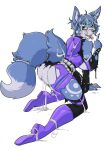  anthro blue_body blue_fur blue_hair blush bodily_fluids butt canid canine clothed clothing cum cum_everywhere cum_in_ass cum_inside female fluffy fluffy_tail fox fur gem genital_fluids hair hi_res krystal looking_pleasured mammal messy multicolored_body multicolored_fur nintendo open_mouth open_smile partially_clothed smile solo star_fox tongue tongue_out two_tone_body two_tone_fur video_games white_body white_fur yawg 