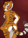  2019 anthro blush breasts butt dreamworks felid female fur hi_res kung_fu_panda looking_at_viewer looking_back looking_back_at_viewer mammal markings master_tigress nipples nude orange_body orange_fur pantherine red_eyes ring_(marking) ringtail shoulder_tuft side_boob solo striped_body striped_fur stripes tail_markings thevgbear tiger tuft white_body white_fur yellow_sclera 