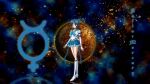  1girl bishoujo_senshi_sailor_moon black_hair blue_eyes blue_sailor_collar blue_skirt boots highres magical_girl mizuno_ami mugichan07 planet sailor sailor_collar sailor_mercury sailor_senshi sailor_senshi_uniform senshi skirt solo superhero 