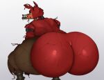  2022 animatronic anthro big_butt bottomwear bubble_butt butt butt_focus canid canine clothing cursed_image digital_drawing_(artwork) digital_media_(artwork) five_nights_at_freddy&#039;s five_nights_at_freddy&#039;s_4 fox huge_butt hyper hyper_butt looking_at_viewer looking_back machine male mammal metal nightmare_foxy_(fnaf) open_mouth pants pants_only presenting presenting_hindquarters red_body robot scottgames sharp_teeth solo soubarlikeus squatting_position teeth video_games wire yellow_eyes 