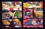  anal anal_vore anthro blue_body bottomwear bowser clothing dragon duo facial_hair goatee hair koopa male male/male mario_bros nintendo pants red_hair scalie skipperz torn_bottomwear torn_clothing torn_pants video_games vore yellow_body 