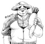  2022 absurd_res anthro clothed clothing eyewear food glasses gnj97 hat headgear headwear hi_res humanoid_hands kemono lifewonders male mammal overweight overweight_male plant simple_background solo tokyo_afterschool_summoners ursid vegetable video_games volos 