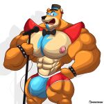  absurd_res anthro big_(disambiguation) big_muscles briefs bule bulge clothing five_nights_at_freddy&#039;s five_nights_at_freddy&#039;s:_security_breach freddy_(fnaf) glamrock_freddy_(fnaf) hi_res male mammal monstadog musclemale muscular scottgames solo underwear ursid video_games 