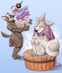  absurd_res anthro canid canine canis cold coughee_aholic domestic_dog duo first_aid_kit fox_(housepets!) hi_res hot_tub housepets! husky male mammal medical_instrument mungo_(housepets!) nordic_sled_dog scientific_instrument spitz webcomic 