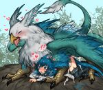  &lt;3 absurd_res ambiguous_penetration avian bestiality big_dom_small_sub blue_hair blush bodily_fluids claws cum cum_inside cum_on_ground cum_on_penis dominant dominant_feral duo female feral final_fantasy final_fantasy_xiv from_behind_position genital_fluids genitals gryphon hair head_wings hi_res humanoid male male/female meteion_(final_fantasy_xiv) mochi_taichi mythological_avian mythology penetration penis sex size_difference square_enix submissive submissive_humanoid video_games wings 