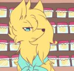  animated blue_eyes fiddleafox food hajime_(fiddleafox) honey_(food) jar low_res male ninetales nintendo pok&eacute;mon pok&eacute;mon_(species) scarf solo video_games 