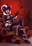  anthro chain dominatrix female houndoom nintendo pok&eacute;mon pok&eacute;mon_(species) riding_crop solo toxi_de_vyne_(artist) video_games whip 