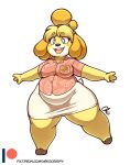  alpha_channel animal_crossing anthro belly black_nose blonde_hair blush blush_stickers bottomwear breasts buckteeth canid canine canis clothing domestic_dog eyebrow_through_hair eyebrows eyelashes female footwear fur hair isabelle_(animal_crossing) looking_at_viewer mammal nekocrispy nintendo open_mouth outstretched_arms overweight overweight_female purple_eyes shih_tzu shirt shoes skirt smile solo teeth thick_thighs tied_hair topknot topwear toy_dog translucent translucent_hair video_games wide_hips yellow_body yellow_fur 