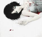  bad_id bad_pixiv_id baroque_(series) baroque_syndrome black_hair blood blue_eyes death face hands lips pale_skin sola_(414lilyope) solo watanabe_rubi 