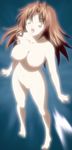  breasts brown_hair eclair eclair_(kiddy_grade) glowing highres kiddy_grade large_breasts long_hair nude uncensored 