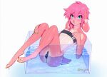  anthro blue_eyes cervid clothed clothing colored_nails crossdressing fur girly gris_swimsuit hair male mammal meme meme_clothing nails one-piece_swimsuit pink_body pink_fur pink_hair solo swimwear targso translucent translucent_clothing translucent_swimwear water 