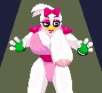  accessory anthro areola avian beak big_breasts bird blue_eyes bodily_fluids breasts chicken clothed clothing digital_media_(artwork) drooling female fingerless_gloves five_nights_at_freddy&#039;s five_nights_at_freddy&#039;s:_security_breach galliform gallus_(genus) glamrock_chica_(fnaf) gloves hair_accessory hair_ribbon handwear huge_breasts nipples non-mammal_breasts non-mammal_nipples one_breast_out phasianid pink_nipples pixel_(artwork) ribbons saliva scottgames shoulder_pads solo spinneborg video_games white_body 