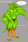  animal_humanoid anthro avian avian_humanoid bird clothing duo_(duolingo) duolingo humanoid male mascot meme muscular owl smug solo spandex speedo swimwear tekitourabbit_(artist) tight_clothing 