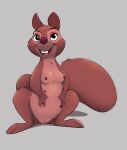  2021 anthro breasts buckteeth erect_nipples eurasian_red_squirrel female front_view full-length_portrait hazel_(the_sword_in_the_stone) hi_res honeymono mammal multi_nipple nipples nude open_mouth open_smile portrait rodent sciurid semi-anthro smile solo teeth the_sword_in_the_stone tree_squirrel 