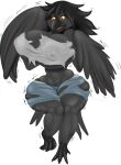  anthro ashwolves5 avian bird breast_expansion breasts clothing corvid corvus_(genus) crow expansion faye female gender_transformation hi_res mtf_transformation oscine passerine solo torn_clothing transformation 