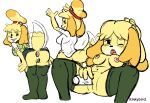  anal anal_penetration animal_crossing anthro areola bent_legs bent_over breasts butt buttplug buttplug_in_ass buttplug_insertion canid canine canis clothed clothing colored_sketch domestic_dog female fur genitals hi_res isabelle_(animal_crossing) kinkybird legwear looking_back lying mammal navel nintendo nipples no_underwear on_back penetration plug_(sex_toy) plug_insertion pussy sex_toy sex_toy_in_ass sex_toy_insertion shih_tzu simple_background sketch solo spread_legs spreading stockings tail_motion tailwag toy_dog vaginal video_games yellow_body yellow_fur 