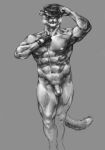  abs absurd_res alder_(character) alderaie animal_humanoid anthro balls cabbie_hat clothing cougar felid felid_humanoid feline feline_humanoid flaccid foreskin genitals gloves grey_background greyscale handwear hi_res humanoid looking_at_viewer male mammal mammal_humanoid monochrome mostly_nude muscular muscular_anthro muscular_male penis simple_background smile smiling_at_viewer solo solo_focus tipping_hat walking_towards_viewer 